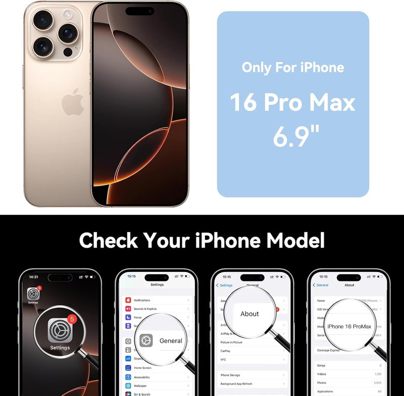 Newdery Upgraded Battery Case for iPhone 16 Pro Max, 8000mAh USB-C Portable Power Bank, CarPlay, Sync Data Supported, Rechargeable Charger Case Compatible with iPhone 16 Pro Max 6.9", Black - Image 2